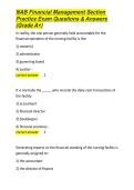 NAB Financial Management Section Practice Exam Questions & Answers &lpar;Grade A&plus;&rpar;&period;docx&NewLine;&NewLine;