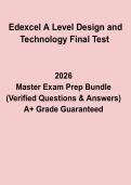 Edexcel A Level Design and Technology Final Test 2026 &ndash; Complete Revision Guide
