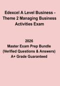 Edexcel A Level Business &ndash; Theme 2 Managing Business Activities Exam Complete Revision Guide