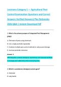 Louisiana Category 1 &mdash; Agricultural Pest &NewLine;Control Examination Questions and Correct &NewLine;Answers Verified Answers&rpar; Plus Rationales &NewLine;2026 Q&A &vert; Instant Download Pdf
