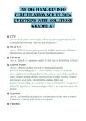 ISP 205 FINAL REVISED&NewLine;CERTIFICATION SCRIPT 2026&NewLine;QUESTIONS WITH SOLUTIONS&NewLine;GRADED A&plus;&NewLine;
