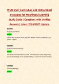 WGU D637 Curriculum and Instructional Strategies for Meaningful Learning  STUDY PACKAGE DEAL&vert; BUNDLE contains the Latest 2026&sol;2027 OA&comma;PA&comma; Study guide with verified solutions - Everything you need to pass D637 is here&excl;&excl;