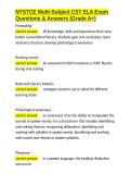 NYSTCE Multi-Subject CST ELA Exam Questions & Answers &lpar;Grade A&plus;&rpar;&period;docx&NewLine;&NewLine;