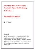 Davis Advantage for Townsend&rsquo;s Psychiatric Mental Health Nursing 11th Edition Test Bank &vert; Advanced NCLEX-RN Psychiatric Nursing MCQs with Rationales&comma; Clinical Judgment & NGN Prep &vert; Karyn Morgan