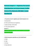 Kentucky Category 9 &mdash; Regulatory Pest Control &NewLine;&lpar;Exam&rpar;Questions and Correct Answers Verified &NewLine;Answers&rpar; Plus Rationales 2026 Q&A &vert; Instant &NewLine;Download Pdf