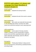 NYSTCE multi-subject 1-6 Literacy and Language Arts Exam Questions & Answers &lpar;Grade A&plus;&rpar;&period;docx&NewLine;&NewLine;
