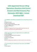 LEEA Appointed Person Lifting Operations Questions And Correct Answers &lpar;Verified Answers&rpar; Plus Rationales 2025 Q&A &vert; Instant Download PDF