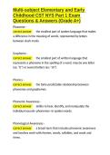 Multi-subject Elementary and Early Childhood CST NYS Part 1 Exam Questions & Answers &lpar;Grade A&plus;&rpar;&period;docx&NewLine;&NewLine;