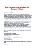 NRS 210 Cancer Nclex Questions With Complete Solutions