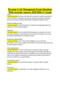 Revenue Cycle Management Exam Questions &NewLine;With Accurate Answers 20252026 A&plus; Grade