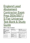 England Lead Abatement Contractor Exam Prep 2026&sol;2027 &vert; S-Tier 60-Question Ultimate Universal Test Bank & Study Guide &lpar;Complete HSE CLAW Matrix&rpar;