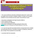 AANP Family Nurse Practitioner Certification Exam &lpar;Latest 2026&sol;2027&rpar; Questions with Verified Rationalized Answers&comma; 100&percnt; Guarantee Pass score &vert;&vert;Complete A&plus; Guide