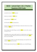 BI232 &ndash; Lecture Exam 1 & 2 &vert; Practice&NewLine;Questions 2026 Guide