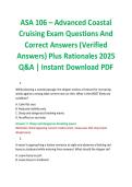 ASA 106 &ndash; Advanced Coastal Cruising Exam Questions And Correct Answers &lpar;Verified Answers&rpar; Plus Rationales 2025 Q&A &vert; Instant Download PDF