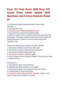 Econ 101 Final Exam 2026 Econ 101 &NewLine;Actual Exam Latest Update 2026 &NewLine;Questions and Correct Answers Rated &NewLine;A&plus; 