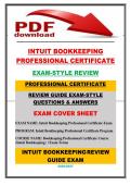 INTUIT BOOKKEEPING&NewLine;PROFESSIONAL CERTIFICATE &lpar;2026&sol;2027&rpar; QUESTIONS AND VERIFIED ANSWERS &vert; 100&percnt; CORRECT &vert; GRADED A&plus;