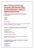 NSC 170 Final Actual Exam &NewLine;Questions And Answers With &NewLine;Verified Rationales &vert; 2026&sol;27 &NewLine;Digital Pdf Download