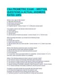 CNA PROMETRIC EXAM &ndash; WRITTEN QUESTIONS & ACTUAL ANSWERS RATED 100&percnt;