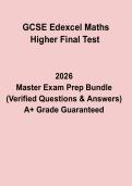 GCSE Edexcel Maths Higher Final Test &ndash; Complete Revision Guide & Practice Questions