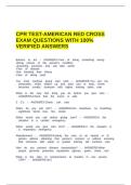 CPR TEST-AMERICAN RED CROSS EXAM QUESTIONS WITH 100&percnt; VERIFIED ANSWERS