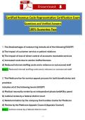 Certified Revenue Cycle Representative Certification Exam &lpar;2026&sol;2027&rpar; Updated Questions and Verified Answers&comma; 100&percnt; Guarantee Pass