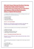 NSG 6665 Exam&colon; Maternal-Newborn Nursing &NewLine;Certification Study Guide Pregnancy &NewLine;Complications & Postpartum Care Questions &NewLine;And Answers With Verified Rationales  &NewLine;2026&sol;27 Digital Pdf Download 