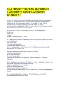 CNA PROMETRIC EXAM QUESTIONS & ACCURATE PASSED ANSWERS GRADED A&plus;