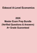 Edexcel A-Level Economics 2026 &ndash; Complete Revision Guide & Exam Practice Questions