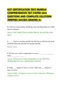 DCF CERTIFICATION TESTS BUNDLE&NewLine;COMPREHENSIVE TEST PAPER 2026&NewLine;QUESTIONS AND COMPLETE SOLUTIONS&NewLine;VERIFIED SUCCESS GRADED A&plus;