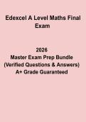 Edexcel A Level Maths Final Exam &ndash; Complete Revision Guide & Practice Questions 2026