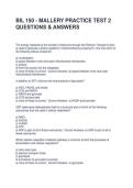 BIL 150 - MALLERY PRACTICE TEST 2 QUESTIONS & ANSWERS