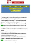 Certified Revenue Cycle Representative Certification Exam &NewLine;Questions and Verified Answers &NewLine;100&percnt; Guarantee Pass 