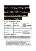 Michigan Pharmacy Law & Jurisprudence&colon; The Elite 2026&sol;2027 Universal Test Bank