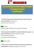 Certified Revenue Cycle Representative Certification Exam &NewLine;Questions and Verified Answers &NewLine;100&percnt; Guarantee Pass 