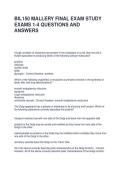 BIL150 MALLERY FINAL EXAM STUDY EXAMS 1-4 QUESTIONS AND ANSWERS