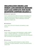 ORGANIZATION THEORY AND&NewLine;DESIGN 13TH EDITION BY RICHARD&NewLine;DAFT 2026 COMPLETE TEST BANK&NewLine;QUESTIONS ANSWERS GRADED A&plus;