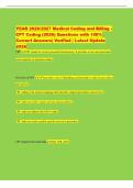 YEAR 2026&sol;2027 Medical Coding and Billing -&NewLine;CPT Coding &lpar;2026&rpar; Questions with 100&percnt;&NewLine;Correct Answers&vert; Verified &vert; Latest Update&NewLine;2026