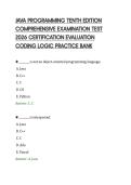 JAVA PROGRAMMING TENTH EDITION&NewLine;COMPREHENSIVE EXAMINATION TEST&NewLine;2026 CERTIFICATION EVALUATION&NewLine;CODING LOGIC PRACTICE BANK&NewLine;