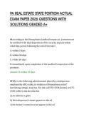 PA REAL ESTATE STATE PORTION ACTUAL&NewLine;EXAM PAPER 2026 QUESTIONS WITH&NewLine;SOLUTIONS GRADED A&plus;