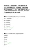 JAVA PROGRAMMING TENTH EDITION&NewLine;EXAM PAPER 2026 VERIFIED ANSWERS&NewLine;FULL PROGRAMMING CONCEPTS STUDY&NewLine;GUIDE REVISION MODULE