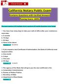 California Notary Public Exam &lpar;2026&sol;2027&rpar; Contains Questions and Verified Answers&comma; 100&percnt; Guarantee Pass