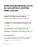 PA REAL ESTATE STATE PORTION QUESTION&NewLine;BANK 2026 STATE REALTY PRACTICES&NewLine;REVIEW UPDATED A&plus;
