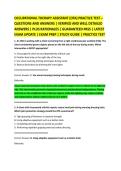 OCCUPATIONAL THERAPY ASSISTANT &lpar;OTA&rpar; PRACTICE TEST &ndash; &NewLine;QUESTIONS AND ANSWERS &vert; VERIFIED AND WELL DETAILED &NewLine;ANSWERS &vert; PLUS RATIONALES &vert; GUARANTEED PASS &vert; LATEST &NewLine;EXAM UPDATE &vert; EXAM PREP &vert; STUDY GUIDE &vert; PRACTICE TEST 