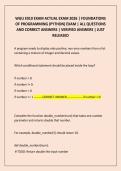 WGU E010 EXAM ACTUAL EXAM 2026 &vert; FOUNDATIONS OF PROGRAMMING &lpar;PYTHON&rpar; EXAM &vert; ALL QUESTIONS AND CORRECT ANSWERS &vert; VERIFIED ANSWERS &vert; JUST RELEASED