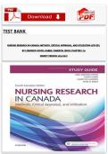 TEST BANK - NURSING RESEARCH IN CANADA&colon; METHODS&comma; CRITICAL APPRAISAL&comma; AND UTILIZATION &lpar;5TH EDITION&rpar;  BY LOBIONDO-WOOD&semi; HABER&semi; CAMERON&semi; SINGH&vert; CHAPTER 1-20  NEWEST VERSION 2026&sol;2027