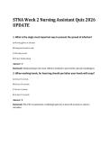 STNA Week 2 Nursing Assistant Quiz 2026&NewLine;UPDATE