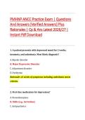 PMHNP ANCC Practice Exam &vert; Questions &NewLine;And Answers &lbrack;Verified Answers&rsqb; Plus &NewLine;Rationales &vert; Qs & Ans Latest 2026&sol;27 &vert; &NewLine;Instant Pdf Download