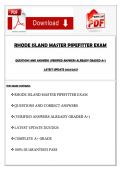 RHODE ISLAND MASTER PIPEFITTER EXAM QUESTIONS AND ANSWERS &lpar;VERIFIED ANSWERS ALREADY GRADED A&plus;&rpar; LATEST UPDATE 2026&sol;2027