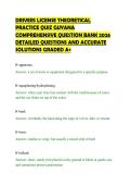 DRIVERS LICENSE THEORETICAL&NewLine;PRACTICE QUIZ GUYANA&NewLine;COMPREHENSIVE QUESTION BANK 2026&NewLine;DETAILED QUESTIONS AND ACCURATE&NewLine;SOLUTIONS GRADED A&plus;&NewLine;