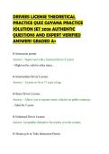 DRIVERS LICENSE THEORETICAL&NewLine;PRACTICE QUIZ GUYANA PRACTICE&NewLine;SOLUTION SET 2026 AUTHENTIC&NewLine;QUESTIONS AND EXPERT VERIFIED&NewLine;ANSWERS GRADED A&plus;